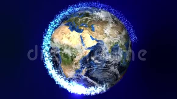 旋转地球与三维计算机火花视频的预览图