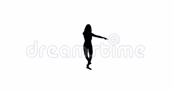 漂亮的女人芭蕾的剪影视频的预览图
