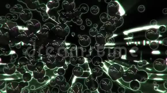 3D暗发光的光泽球标志背景视频的预览图