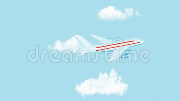 天空中有云的飞机视频的预览图