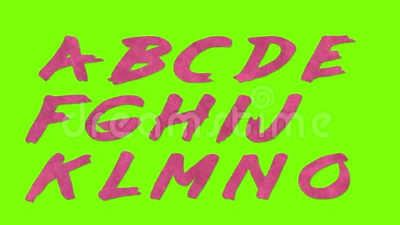 动画剪纸复古字体隔离在色度键绿色屏幕背景动画所有字母视频的预览图
