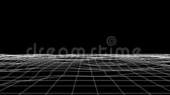 3D白流数字网格地板可循环图形单元背景视频的预览图