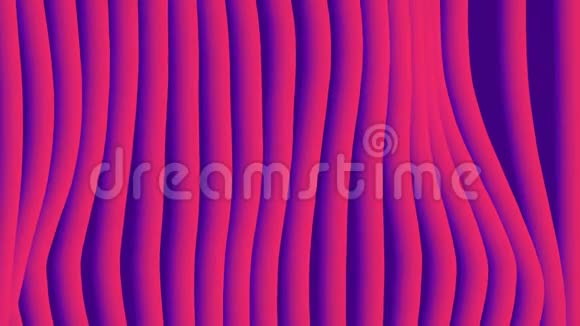 彩色波梯度循环动画未来几何垂直线图案运动背景三维渲染4kUHD视频的预览图