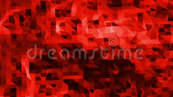 抽象挥动红色低聚表面作为高科技背景在时尚低聚设计多边形镶嵌背景视频的预览图