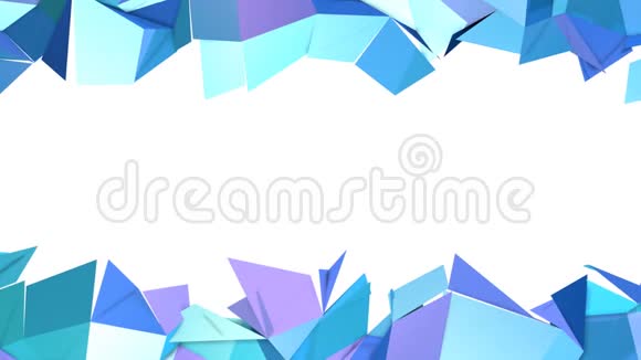 摘要简单蓝紫低聚三维分裂表面作为未来主义背景软几何低聚运动视频的预览图