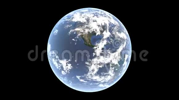 地球和上面的云以不同的速度旋转在透明的背景上孤立的地球三维渲染元素这幅图像视频的预览图