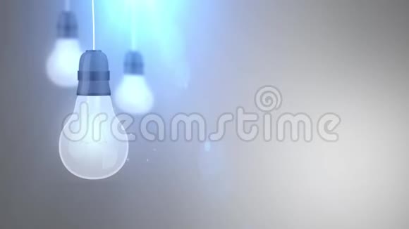 发光的灯泡掉下来挂在白色的绳子上视频的预览图