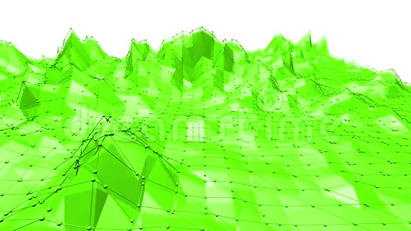 绿色低聚背景挥手抽象低聚表面作为高科技背景时尚低聚设计视频的预览图