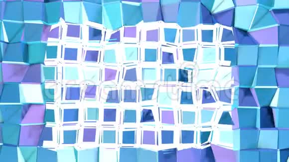 摘要简单蓝紫低聚三维分裂面作为技术背景软几何低聚运动视频的预览图