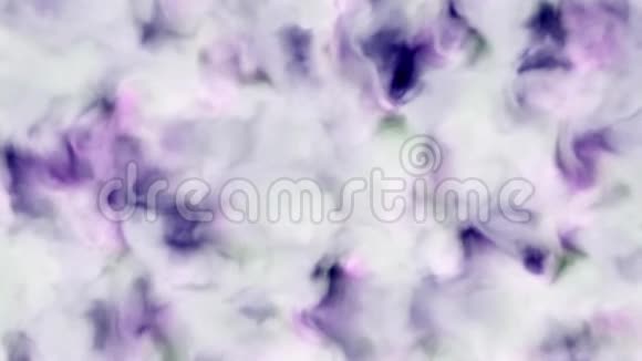 可循环4k视频乳白色紫色粉红色和紫色云在空间星云中缓慢移动形成和溶解4k视频的预览图