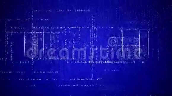 矩阵数字文本蓝色运行代码文本飞行TT视频的预览图