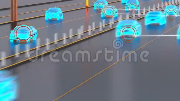 自动交通系统概念智能城市物联网车辆到车辆车辆到基础设施视频的预览图