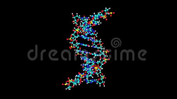 DNA分子在黑色上旋转视频的预览图