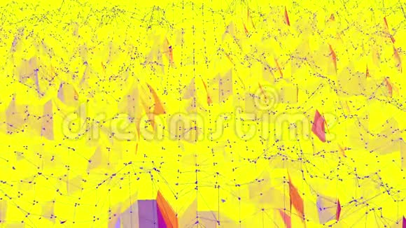 黄色低聚背景脉动抽象低聚表面作为付费或电子游戏在时尚低聚设计视频的预览图