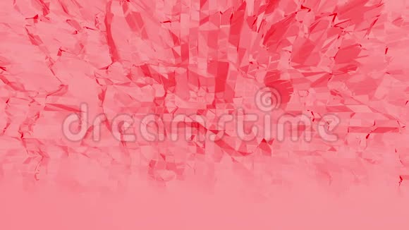 玫瑰色或粉红色低聚振荡表面作为几何背景红色多边形几何振动环境或视频的预览图