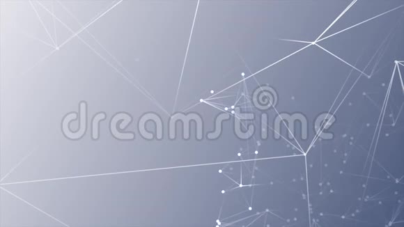 抽象网络白点连接在新鲜的蓝色白色背景上视频的预览图