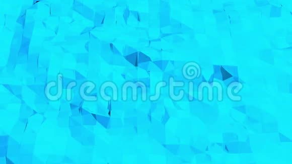 蓝色低聚变形表面作为宏伟的背景蓝色多边形几何变形环境或脉动视频的预览图