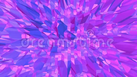 紫色或紫色低聚波面作为可爱的背景紫罗兰几何振动环境或脉动视频的预览图