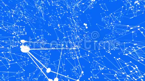抽象简单的蓝色挥动三维网格或网格作为华丽的背景蓝色几何振动环境或脉动视频的预览图