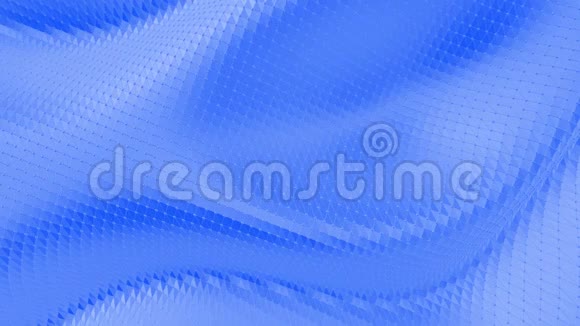 蓝色低聚移位表面作为精细背景蓝多角几何变换环境或脉动背景视频的预览图