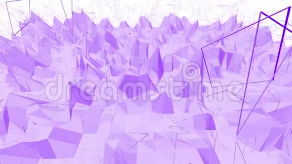 紫色或紫色低聚波动表面作为良好的背景紫罗兰几何振动环境或脉动视频的预览图