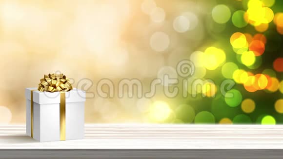 圣诞礼品盒背景是节日装饰的节日树视频的预览图