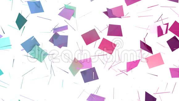 抽象简单的蓝色粉红色低聚三维分裂表面作为明亮的背景软几何低聚运动背景视频的预览图
