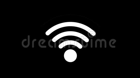黑色Wifi图标白色背景4k视频视频的预览图