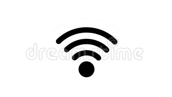黑色Wifi图标白色背景4k视频视频的预览图