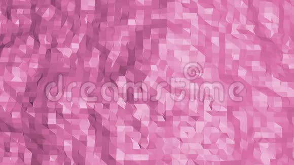 玫瑰色或粉红色低聚波动表面作为清晰的背景红色多边形几何振动环境或脉动视频的预览图