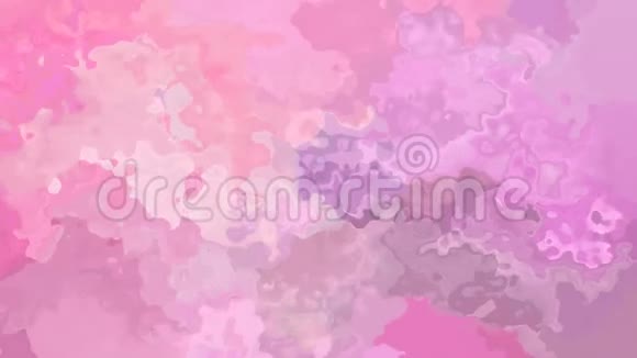 动画彩色背景无缝环视频水彩花效果可爱的婴儿公主粉红色紫色视频的预览图