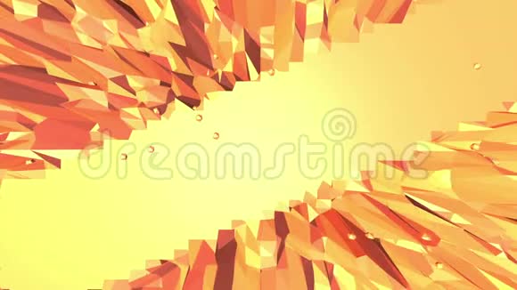 橙色低聚表面作为科学可视化多边形数字马赛克移位环境或改造视频的预览图