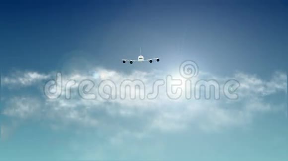 天空中有云和太阳的飞机视频的预览图