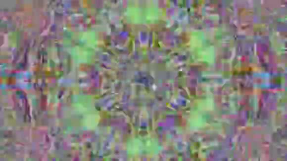 五颜六色的故障模仿灯漏彩虹背景视频的预览图