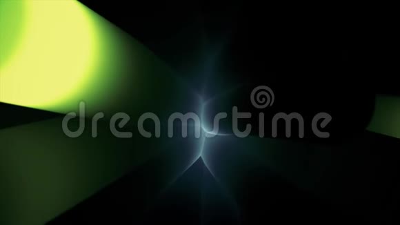 黑色背景上抽象霓虹灯浅绿色立柱无缝环路体积浅绿色柱俯视图视频的预览图