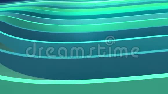 一排五颜六色的条纹有波浪的运动和反射3D背景视频的预览图