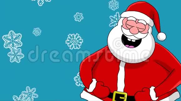 有趣的笑圣诞老人和不同类型的雪花视频的预览图