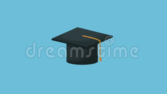 毕业帽和毕业证高清动画视频的预览图