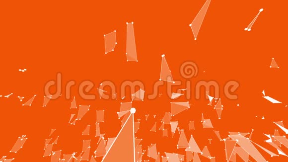 橙色低聚表面作为数学环境多边形数字镶嵌移动环境或改变闪亮视频的预览图