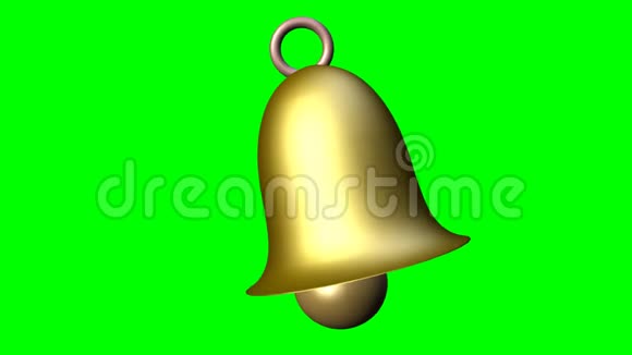 可爱的小黄铜或金钟在运动圣诞节象征童话元素无海循环视频绿色视频的预览图