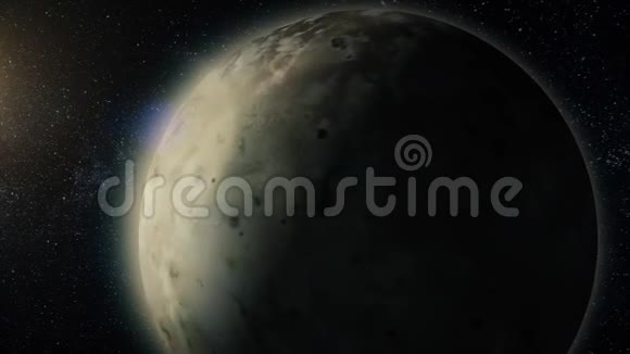 木星及其火山月Io的3D计算机插图木星卫星视频的预览图