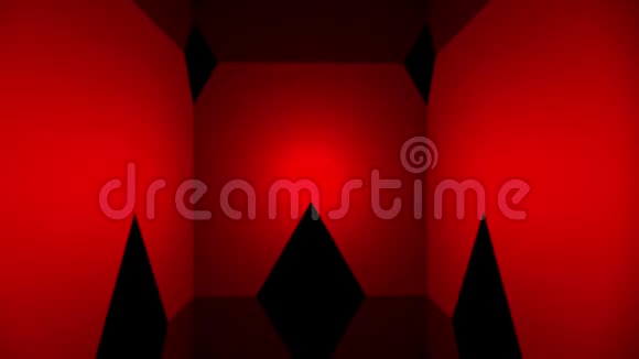 几何三维背景环与红色三角形视频的预览图