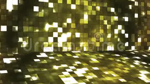 广播萤光高科技壁球台黄色抽象循环4K视频的预览图