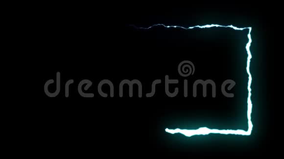 可循环动画蓝色闪电框形状黑色背景动画新品质独特动态自然光视频的预览图