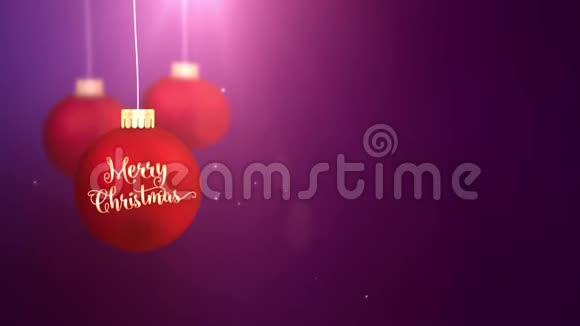 红色移动宝珠掉落圣诞快乐节日节日庆祝占位符粉红色背景视频的预览图