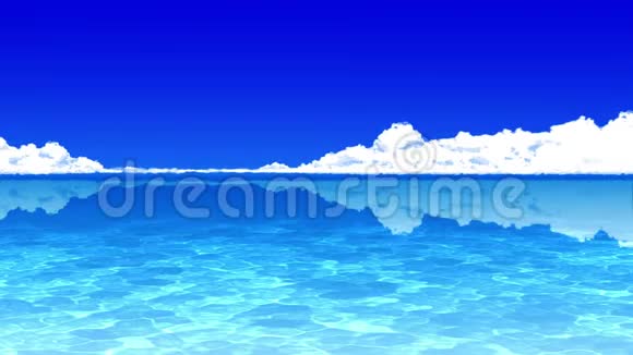 蓝天背景上的积雨云海上雷雨云CG循环动画视频的预览图