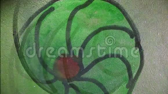 视频涂鸦绿圈装饰夜视频的预览图