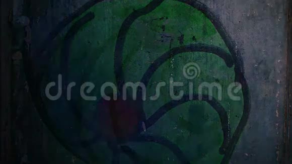 视频涂鸦绿圈装饰夜视频的预览图