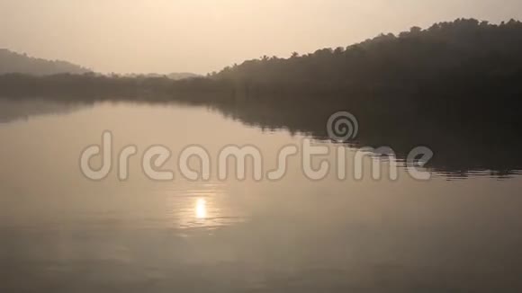 树木倒映在荡漾的湖水上视频的预览图