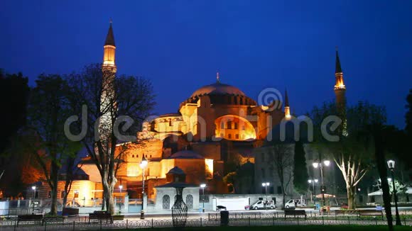 伊斯坦堡圣索菲亚之夜视频的预览图